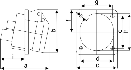 工業暗裝斜座-413的尺寸展示 工業暗裝斜座-413的尺寸展示