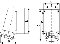 新型工業(yè)插座-1332的尺寸 新型工業(yè)插座-1332的尺寸